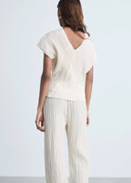 V-Neck Crinkled-Effect Top