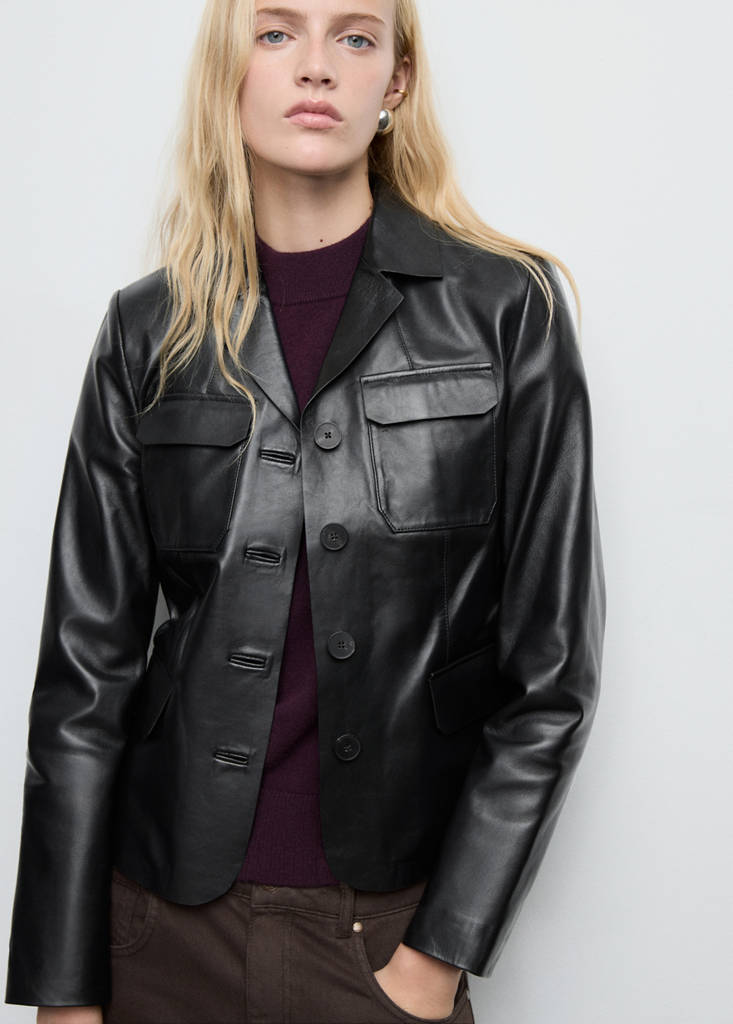 Blazer Cuir Poches
