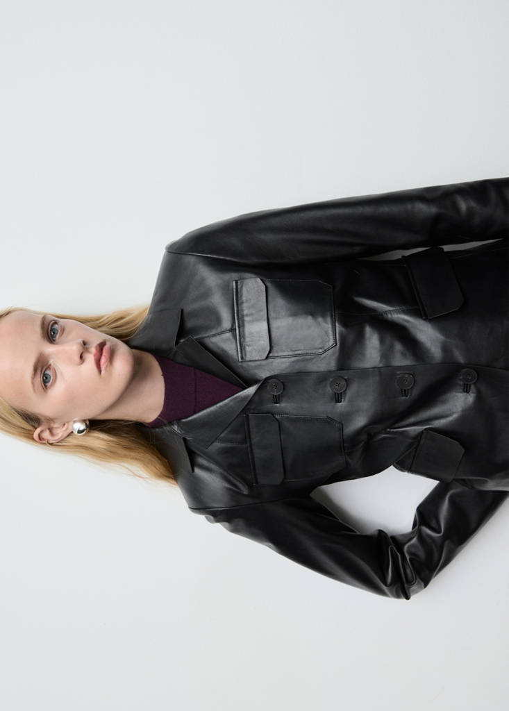 Blazer Cuir Poches