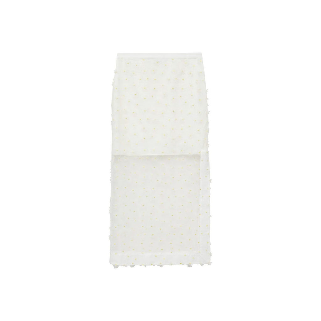 Jupe Semi-Transparente Broderie À Fleurs