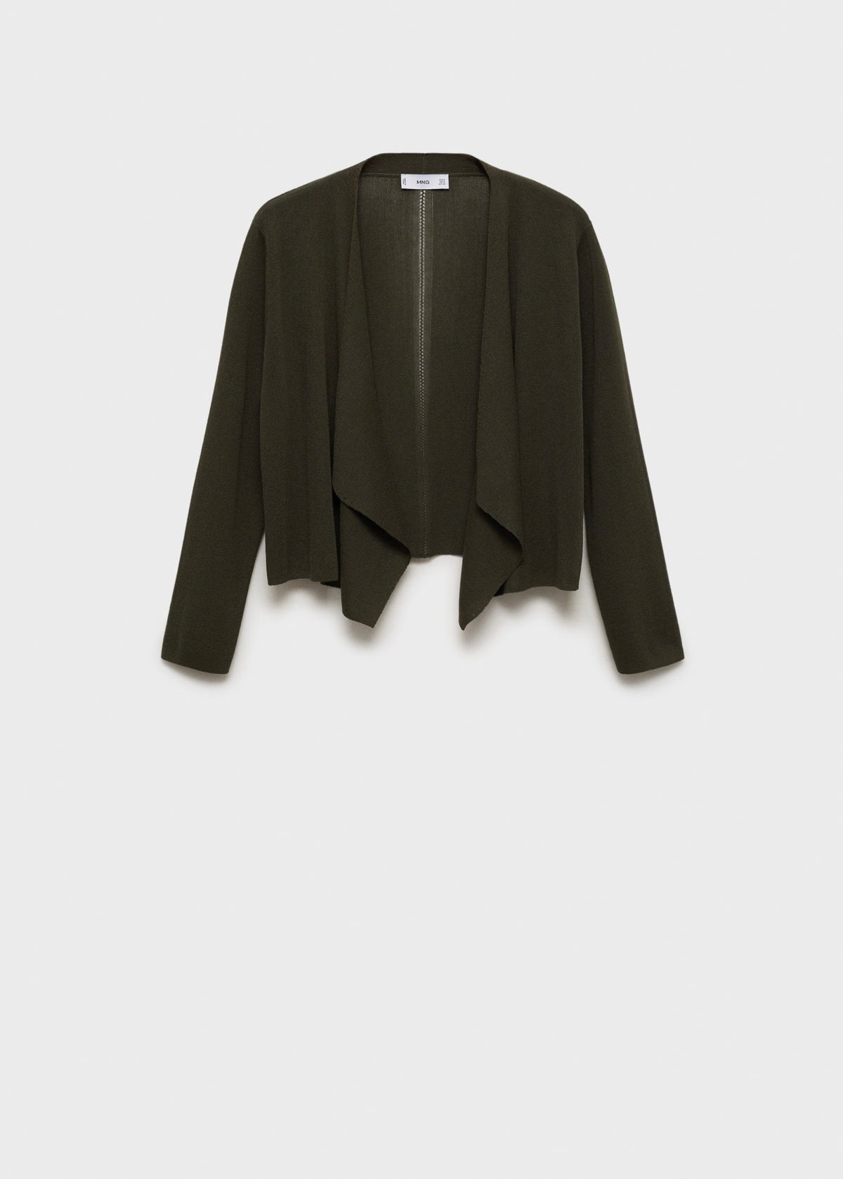 Cropped Knit Cardigan - Dark Green