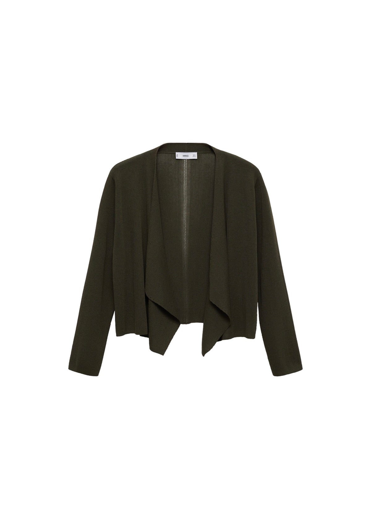 Cropped Knit Cardigan - Dark Green
