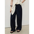 Pantalones De Mezclilla De Pierna Ancha Con Cintura Deshilachada - Azul Abierto