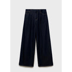 Pantalones De Mezclilla De Pierna Ancha Con Cintura Deshilachada - Azul Abierto