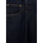 Pantalones De Mezclilla De Pierna Ancha Con Cintura Deshilachada - Azul Abierto