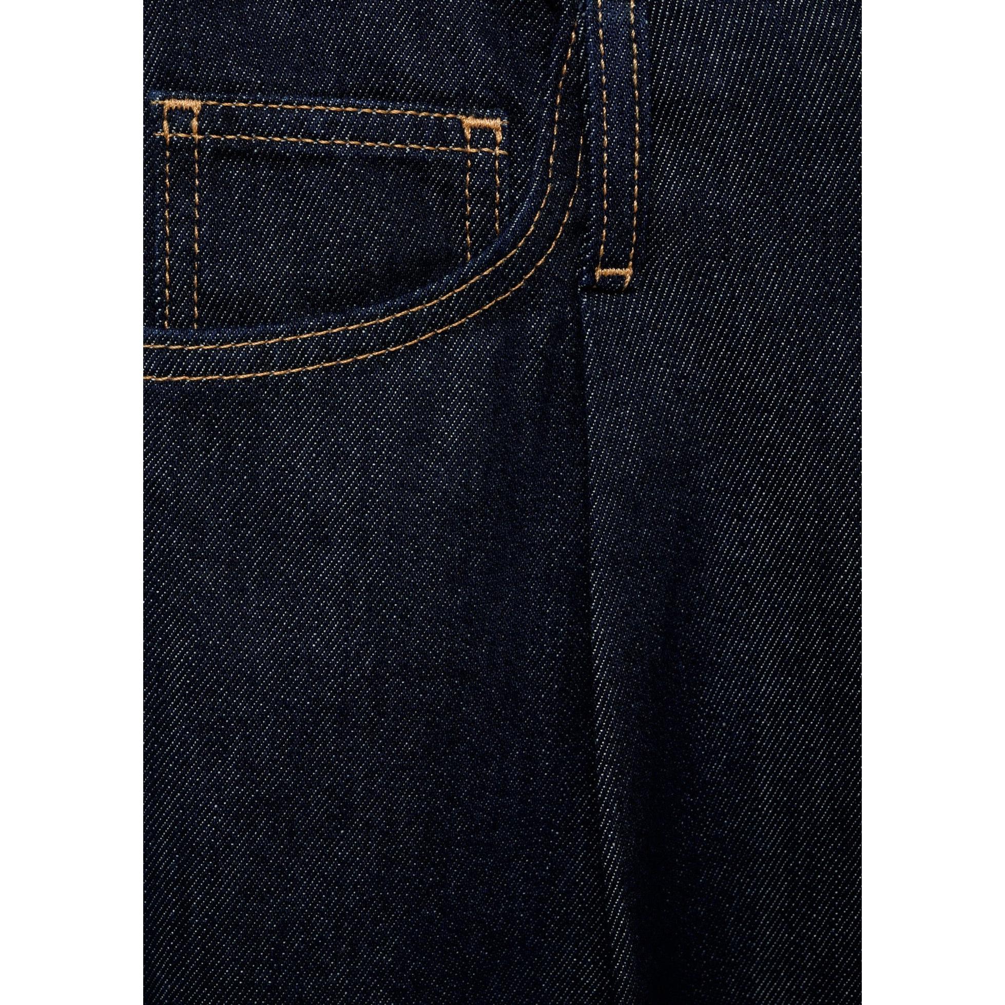 Pantalones De Mezclilla De Pierna Ancha Con Cintura Deshilachada - Azul Abierto