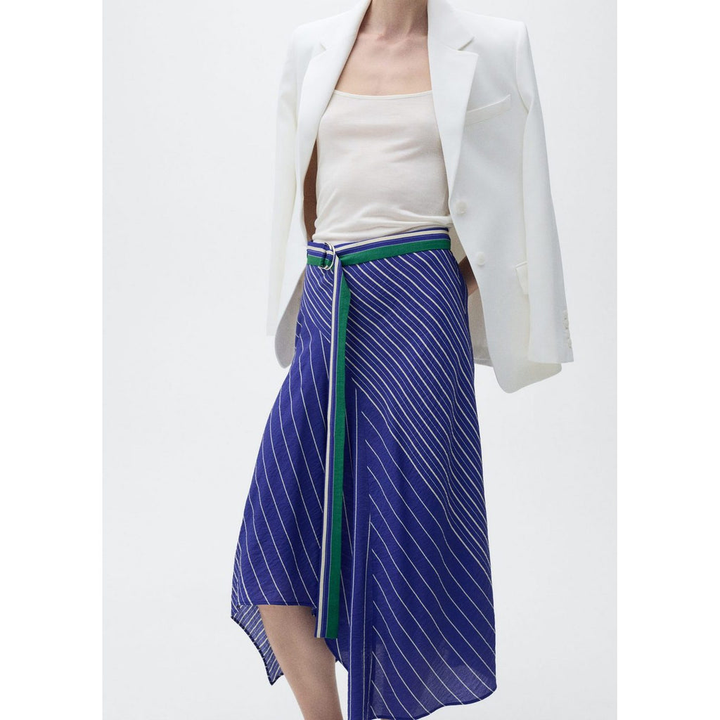 Jupe Midi Rayures Ceinture