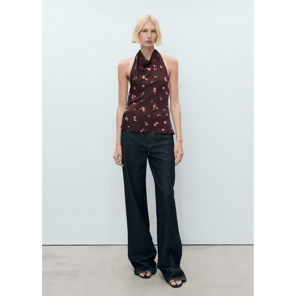Top Drapé À Fleurs