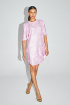 The Alix Short Dress With Pink Sequins Made In Italy
