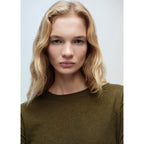 Pull-Over Laine Mélangée Col Rond - Khaki