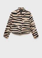 Leather And Zebra Faux Fur Jacket