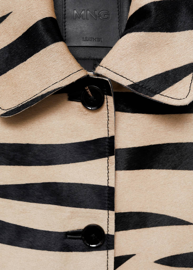 Leather And Zebra Faux Fur Jacket