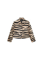 Leather And Zebra Faux Fur Jacket