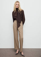 Regular-Waisted Straight Trousers