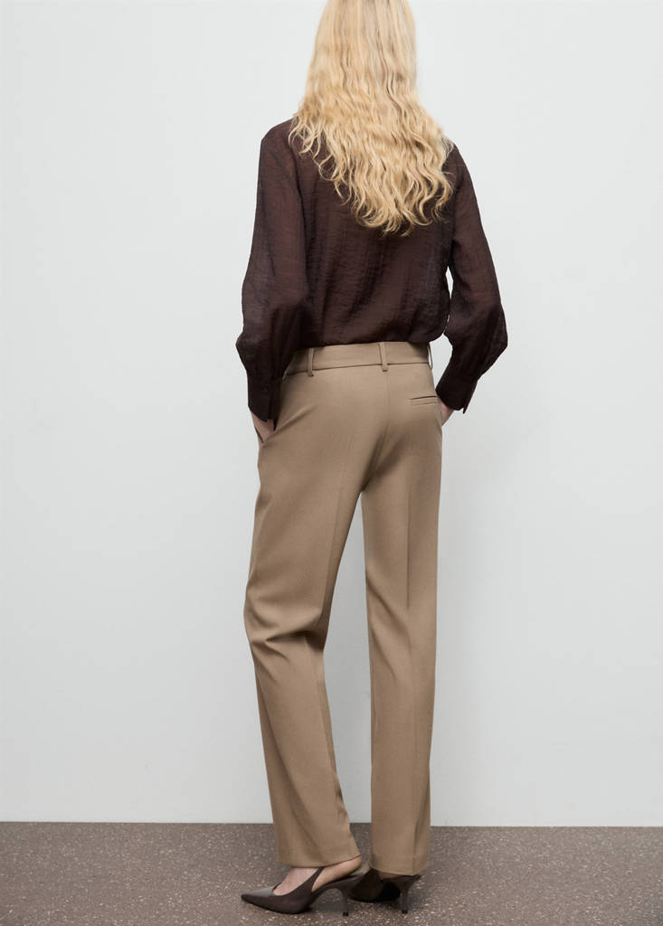 Regular-Waisted Straight Trousers