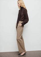 Regular-Waisted Straight Trousers