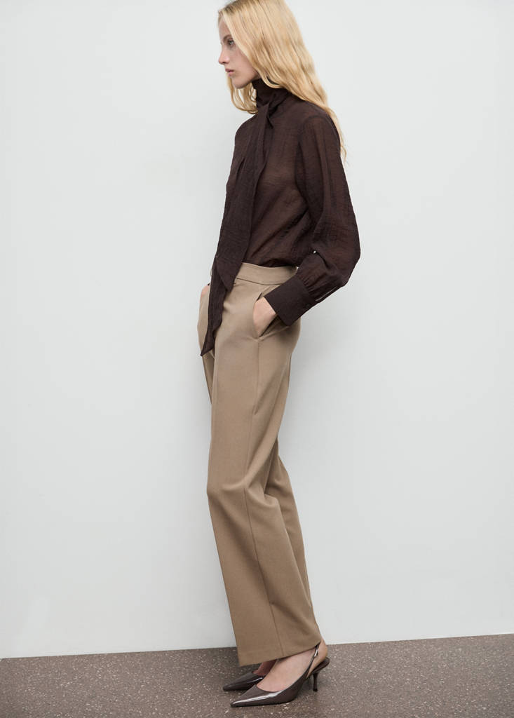 Regular-Waisted Straight Trousers