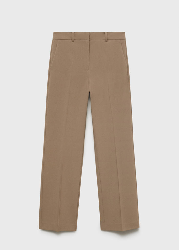 Regular-Waisted Straight Trousers