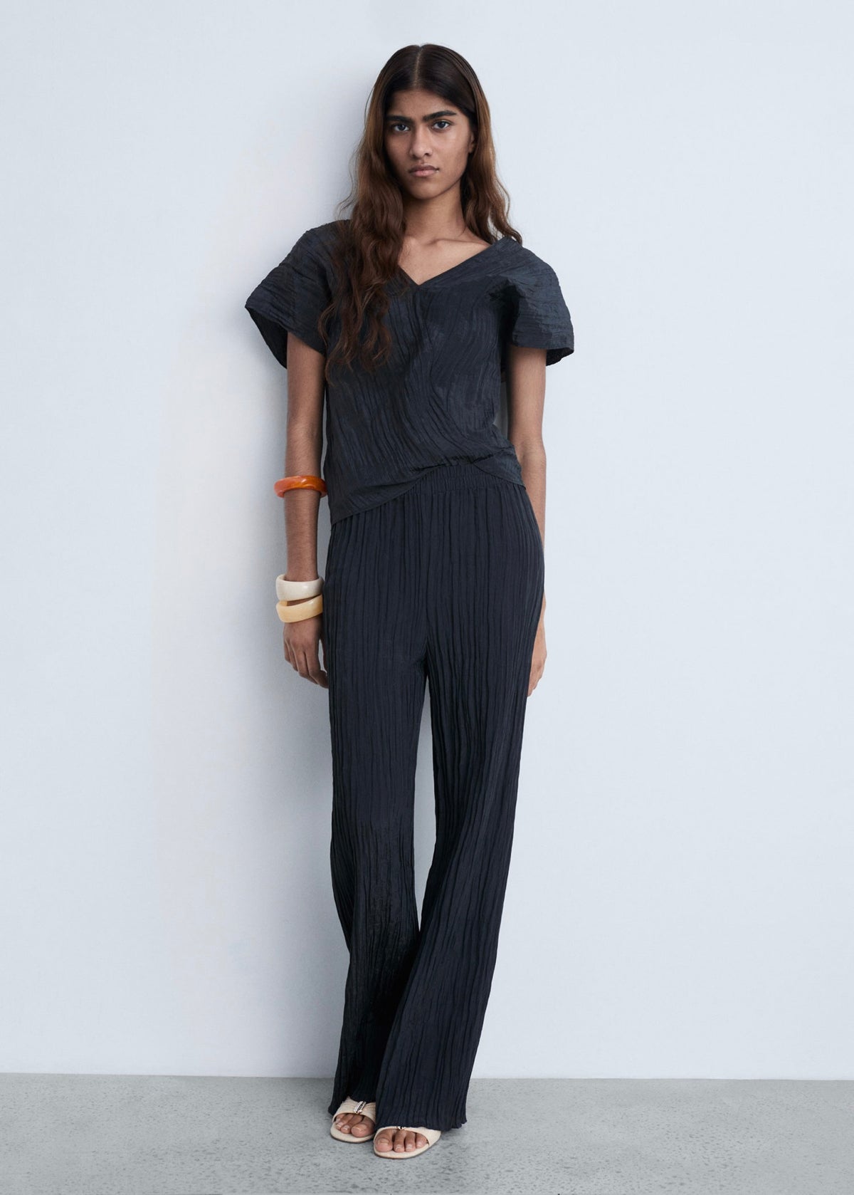 Straight Pleated Trousers