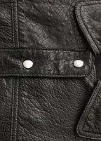 Giacca in pelle con revers