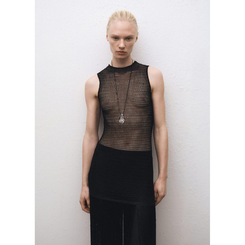 Robe Maille Ajourée Franges
