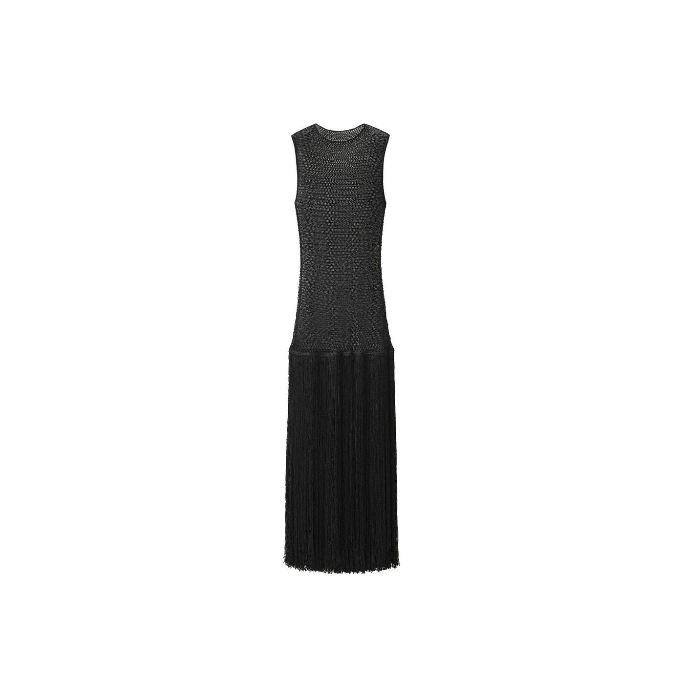 Robe Maille Ajourée Franges