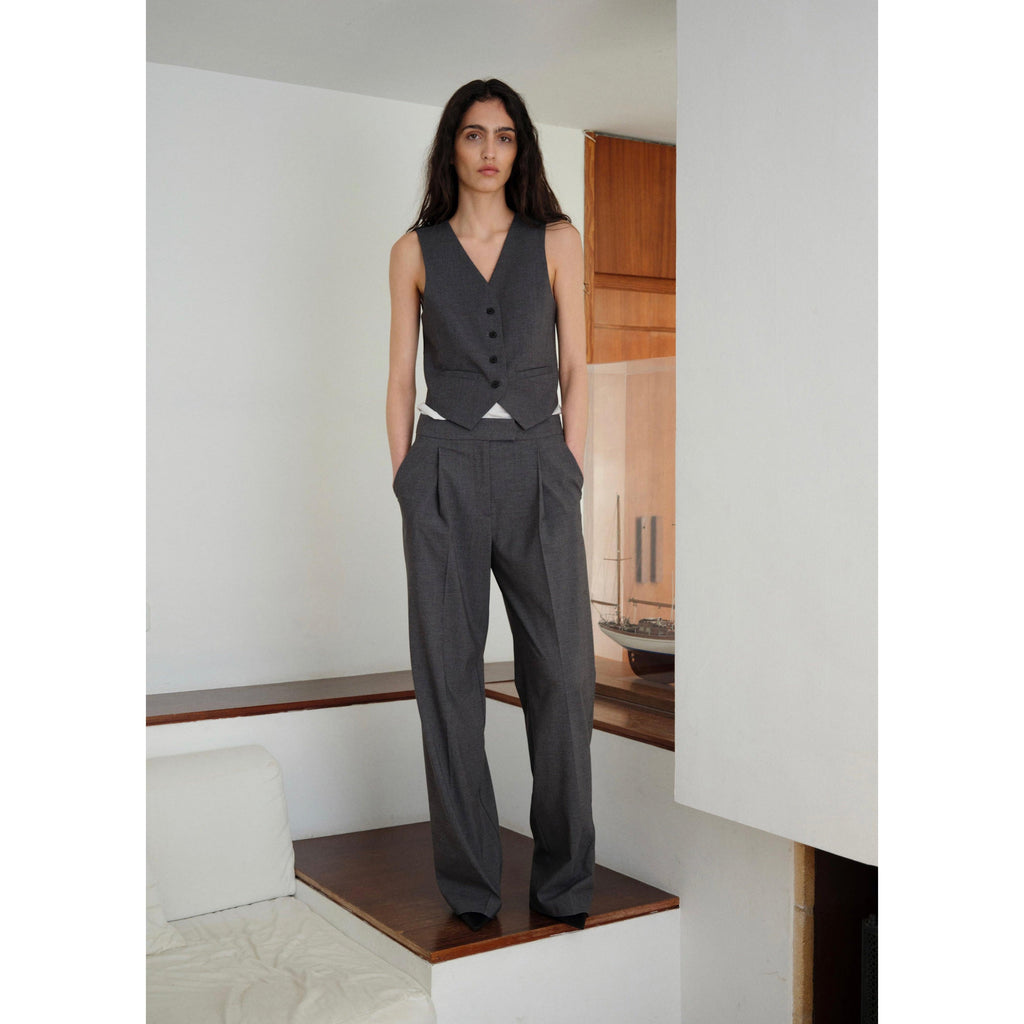 Suit Vest with Adjustable Belt - Gray