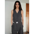 Suit Vest with Adjustable Belt - Gray