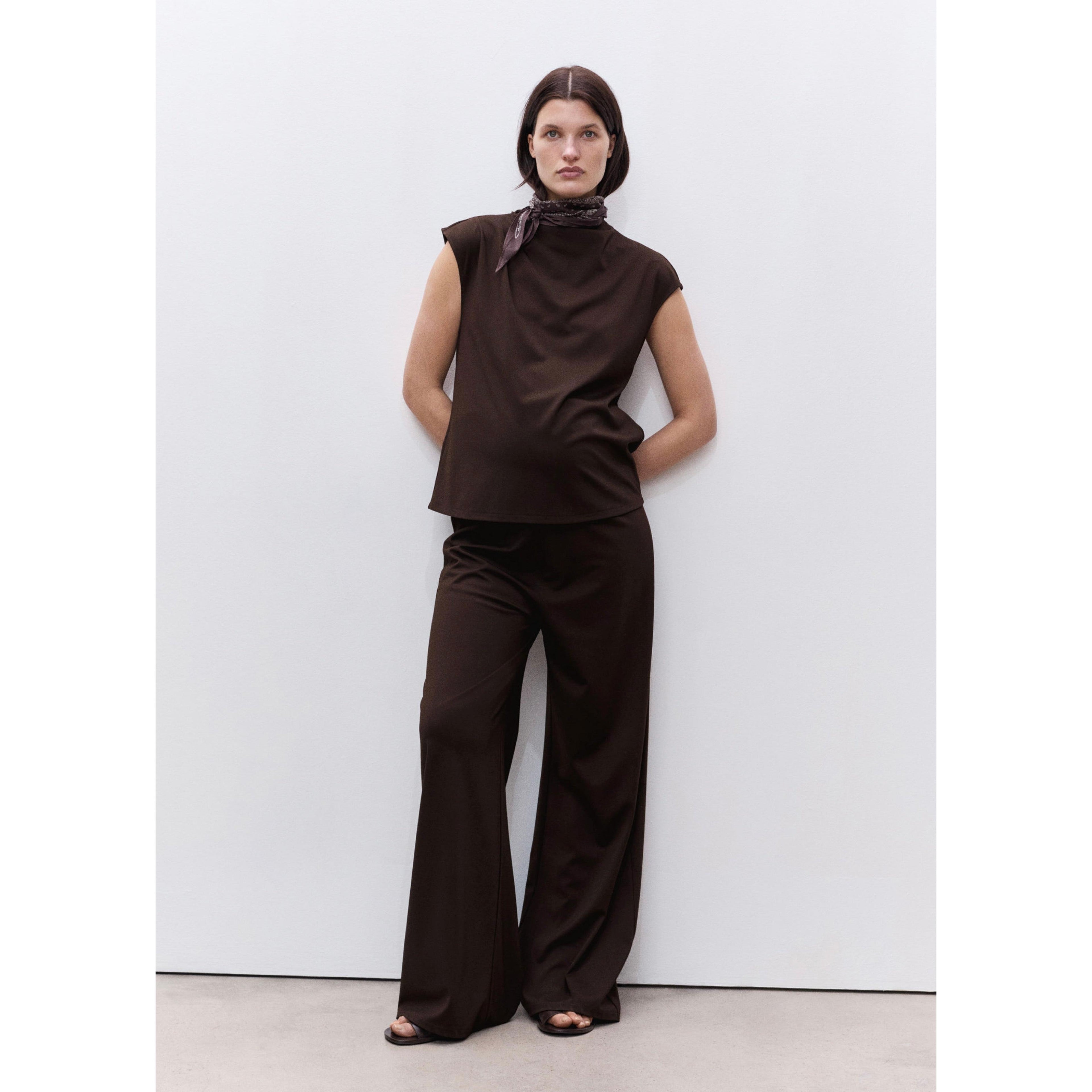 Prémaman Wide Leg Pants - Chocolate