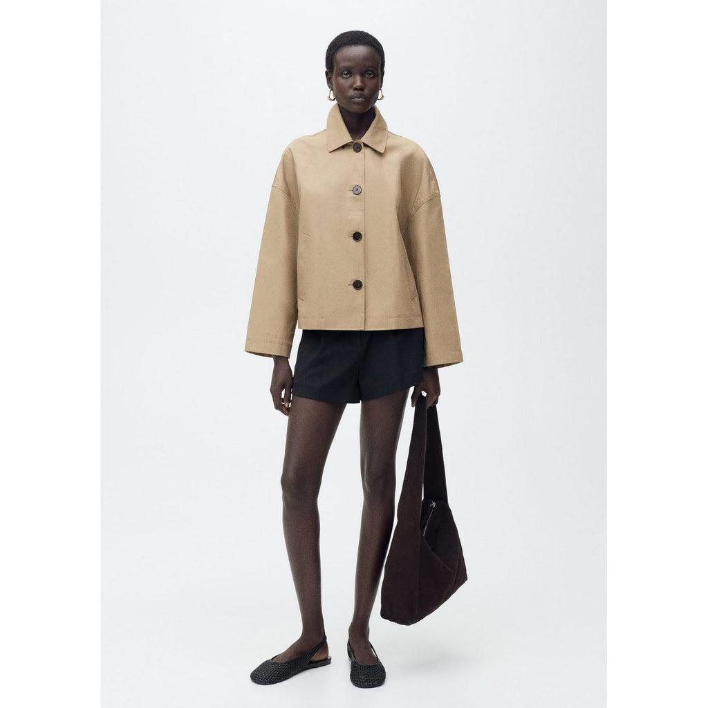 Veste Droite En Coton À Boutons