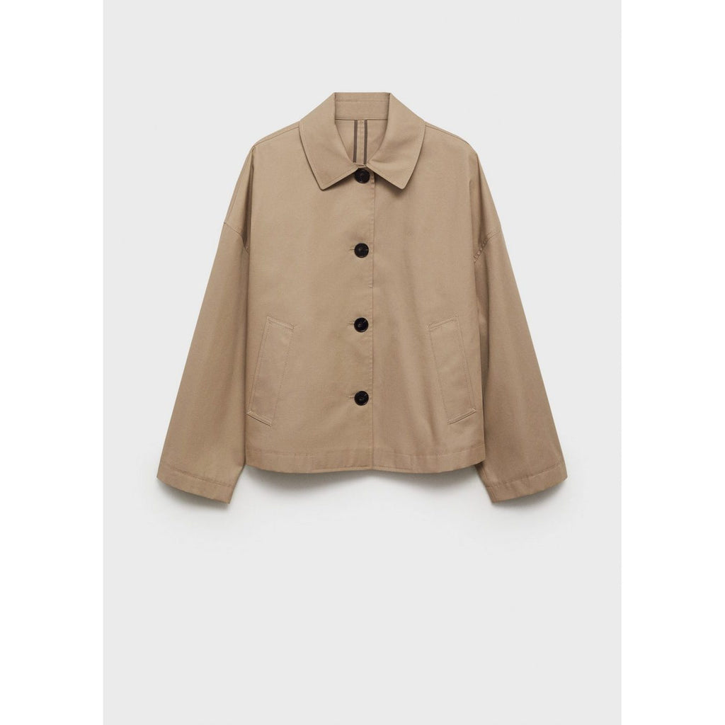 Veste Droite En Coton À Boutons