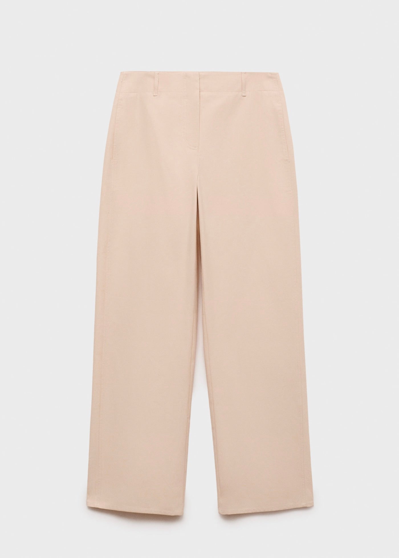 Pantalon Coton Droit Taille Moyenne