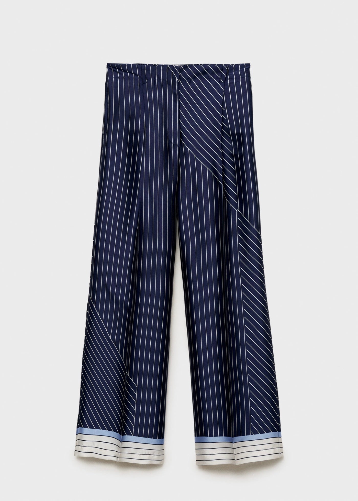 Pantaloni Dritti a Righe Combinate