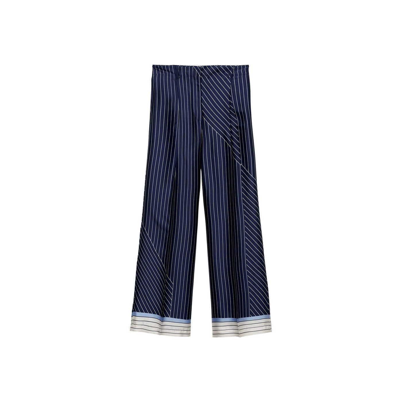 Pantalon Droit Rayures Combinées