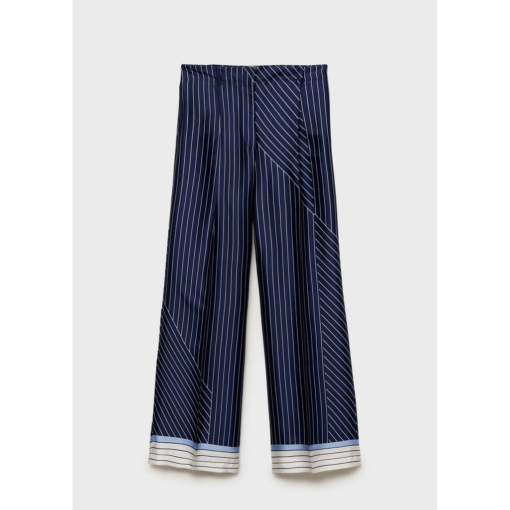 Pantalon Droit Rayures Combinées