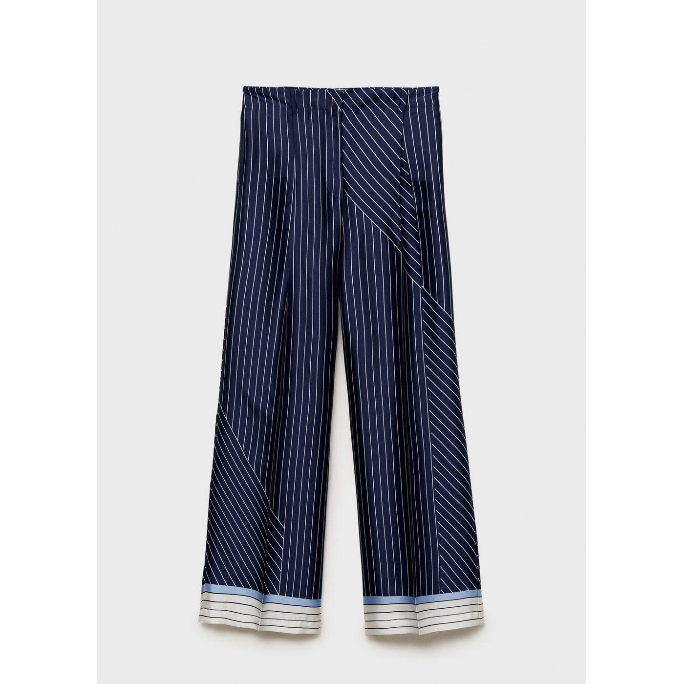 Pantalon Droit Rayures Combinées