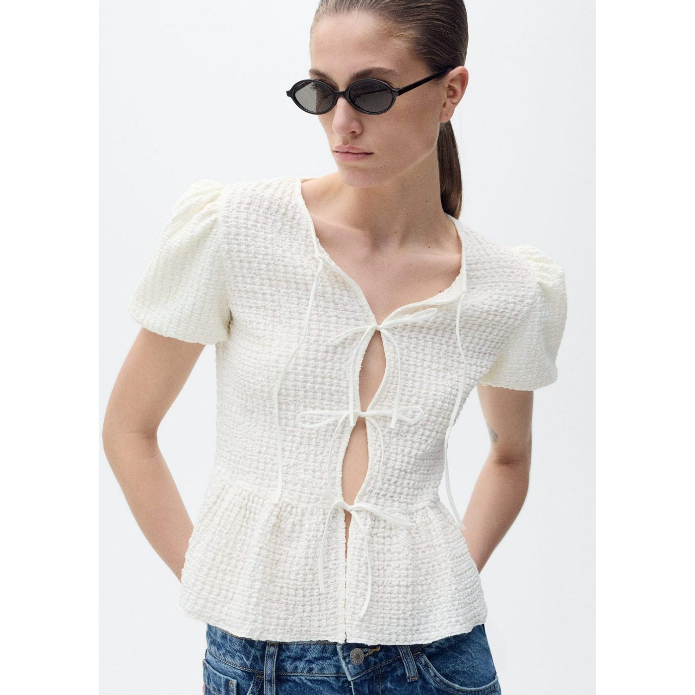 Blouse Texturée Fermeture Ns_x0001_Uds