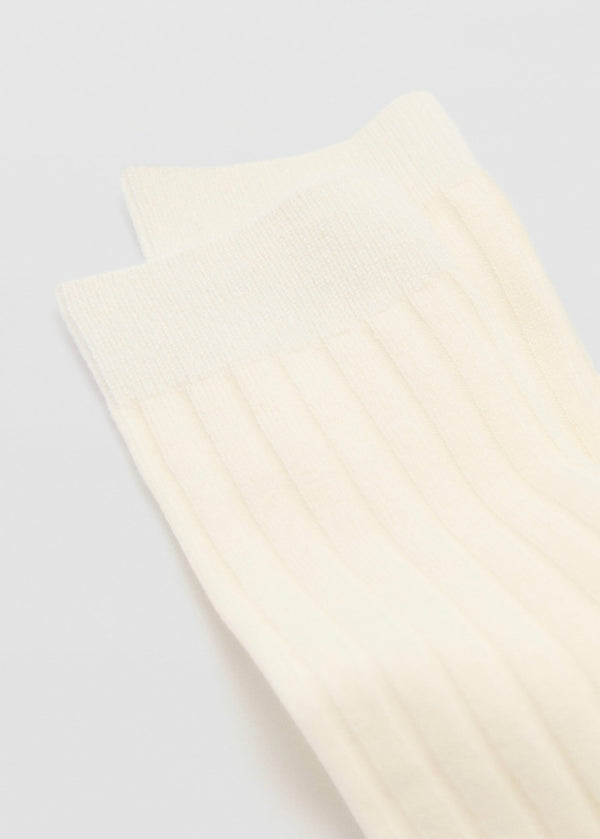 Chaussettes Laine Mélangée Maille Côtelée