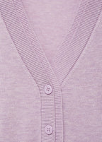 V-Neck Knit Cardigan - Light/Pastel Purple