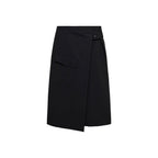 Buckle Detail Midi Skirt - Black