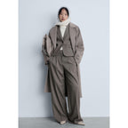 Pantalón de traje ancho - Marrón