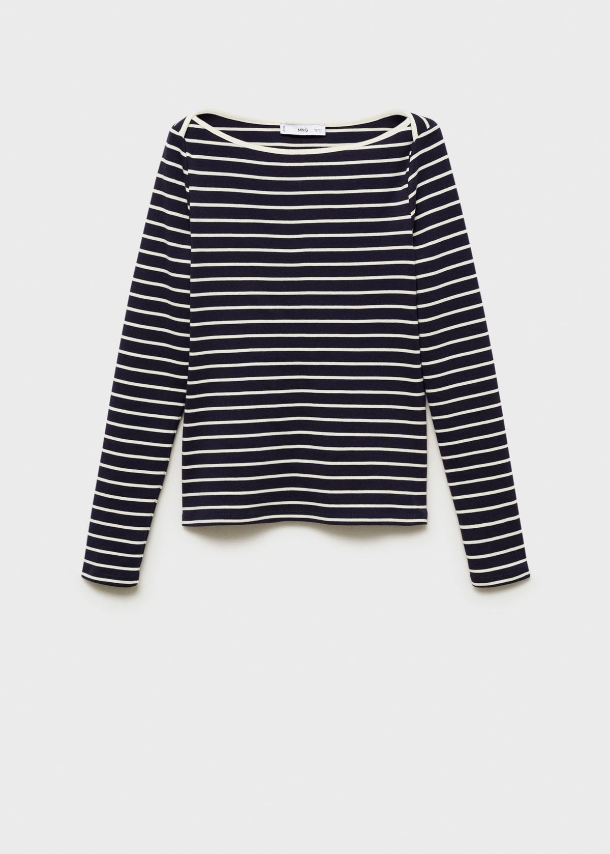 Striped Boat-Neck T-Shirt - Dark Navy