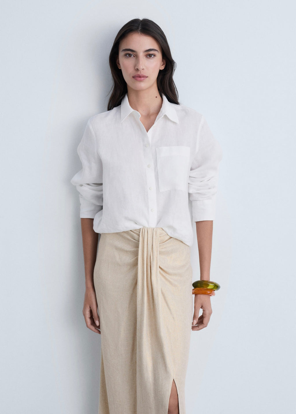 Gathered Boat-Neck Top