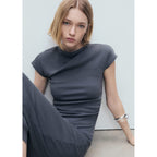 Robe Midi Détail Drapé