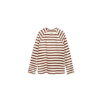 Striped Crew-Neck Sweatshirt - Burnt Orange