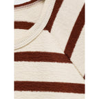 Striped Crew-Neck Sweatshirt - Burnt Orange