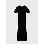 Robe Midi Côtelée Avec Ouverture Au Décolleté