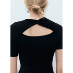 Robe Midi Côtelée Avec Ouverture Au Décolleté