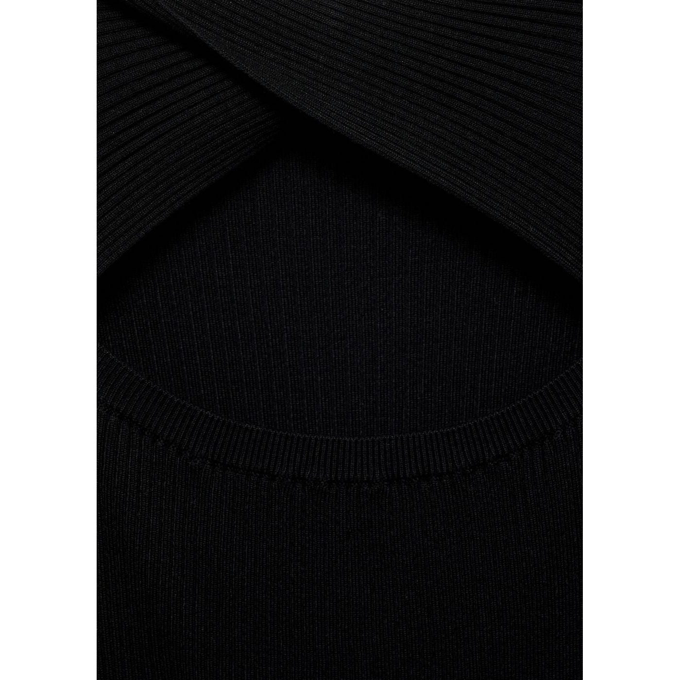 Robe Midi Côtelée Avec Ouverture Au Décolleté