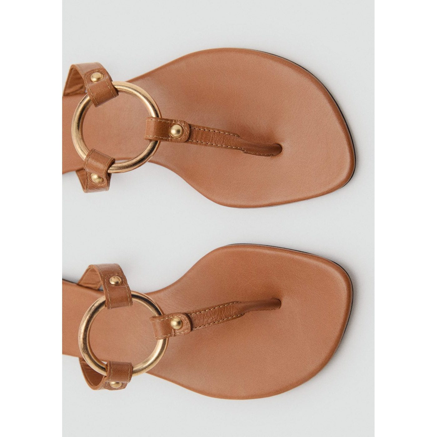 Sandale En Cuir Détail Pièce En Métal